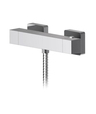 Nuie Sanford Bottom Outlet Square Thermostatic Bar Shower Valve - Chrome