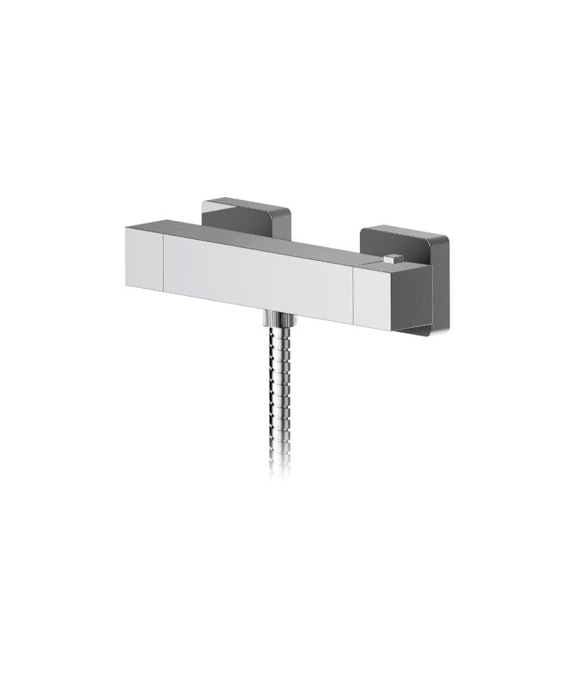 Nuie Sanford Bottom Outlet Square Thermostatic Bar Shower Valve - Chrome