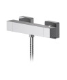 Nuie Sanford Bottom Outlet Square Thermostatic Bar Shower Valve - Chrome