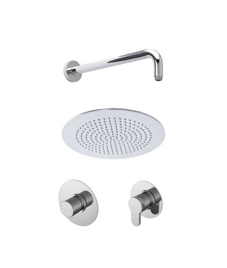 Nuie Arvan 1 Outlet Concealed Shower Valve With Fixed Head And Stop Tap - Chrome