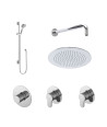 Nuie Arvan 2 Outlet Concealed Shower Valve With Kit, Stop Tap And Diverter - Chrome