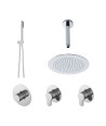 Nuie Arvan 2 Outlet Concealed Shower Valve With Kit And Stop Tap - Chrome