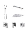 Nuie Windon 3 Outlet Concealed Shower Valve With Kit And Stop Tap - Chrome