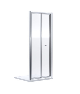 Nuie Rene Bi-Fold Shower Door, Aluminium Framed Folding Glass Shower Screen Over Bath, Reversible Design in Chrome, 1900 x 11...
