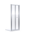 Nuie Rene Bi-Fold Shower Door, Aluminium Framed Folding Glass Shower Screen Over Bath, Reversible Design in Chrome, 1900 x 11...