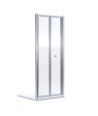 Nuie Rene Bi-Fold Shower Door, Aluminium Framed Folding Glass Shower Screen Over Bath, Reversible Design in Chrome, 1900 x 700mm