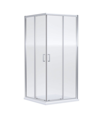 Hudson Reed Rene Corner Entry Shower Enclosure, Durable Aluminium Framed Sliding Shower Screen in Chrome Finish, 1900 x 800mm
