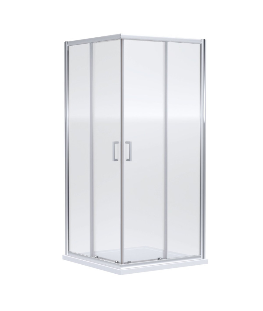 Hudson Reed Rene Corner Entry Shower Enclosure, Durable Aluminium Framed Sliding Shower Screen in Chrome Finish, 1900 x 900mm