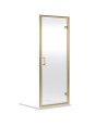 Nuie Rene Hinged Shower Door, Durable Aluminium Semi-Frameless Glass Shower Screen, Fixed Enclosure in Brushed Brass, 1900 x ...