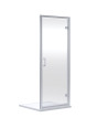 Nuie Rene Hinged Shower Door, Durable Aluminium Semi-Frameless Glass Shower Screen, Fixed Enclosure in Chrome, 1900 x 900mm