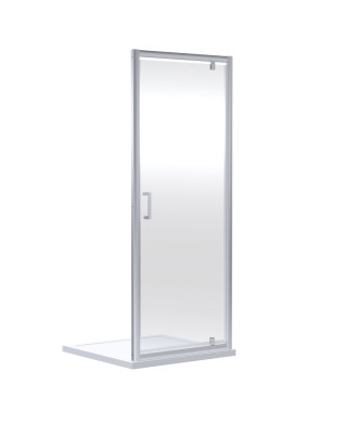 Nuie Rene Pivot Shower Door Frame, Durable Toughened Glass Fixed Shower Screen, Bathroom Enclosure in Chrome, 1900 x 1000mm
