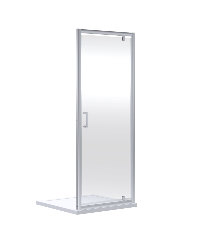 Nuie Rene Pivot Shower Door Frame, Durable Toughened Glass Fixed Shower Screen, Bathroom Enclosure in Chrome, 1900 x 1000mm