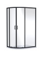 Nuie Rene Offset Quadrant Shower Enclosure, Durable Sliding Doors Glass Shower Screen in Matt Black Finish, 1900 x 1000 x 800mm