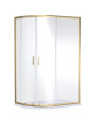 Nuie Rene Offset Quadrant Shower Enclosure, Toughened Glass Sliding Shower Doors with Reversible Design in Brushed Brass, 120...
