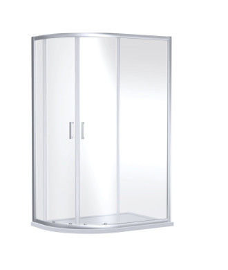 Nuie Rene Offset Quadrant Shower Enclosure, Durable Sliding Doors Glass Shower Screen in Chrome Finish, 1900 x 900 x 760mm
