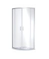 Nuie Rene Offset Quadrant Shower Enclosure, Toughened Glass Sliding Shower Doors with Reversible Design in Chrome, 800 x 800mm