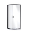 Nuie Rene Offset Quadrant Shower Enclosure, Toughened Glass Sliding Shower Doors with Reversible Design in Matt Black, 900 x ...