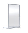 Nuie Rene Sliding Shower Door with D Shape Handle, Durable Toughened Glass Reversible Enclosure in Chrome Frame, 1900 x 1400mm