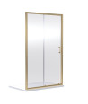 Nuie Rene Sliding Shower Door, Durable Toughened Glass, Reversible Sliding Shower Screen Enclosure in Brushed Brass, 1900 x 1...