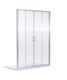 Nuie Rene Double Sliding Shower Door, Durable Toughened Glass Shower Screens, Shower Accessories in Chrome Finish, 1900 x 1700mm