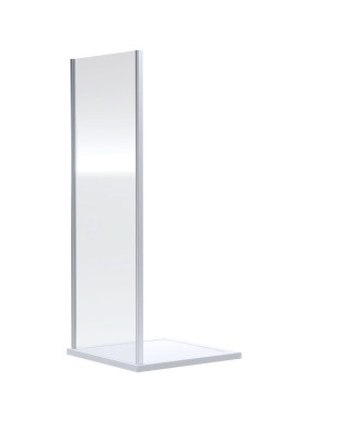Nuie Rene Shower Side Panel, Durable Aluminium Frame Fixed Shower Screen, Modern Enclosures for Shower in Chrome, 1900 x 900mm