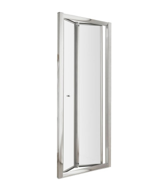 Hudson Reed Ella Bi-Folding Shower Door, Aluminium Frame Space-Saving Bifold Shower Screen Enclosure in Chrome, 1850 x 800mm