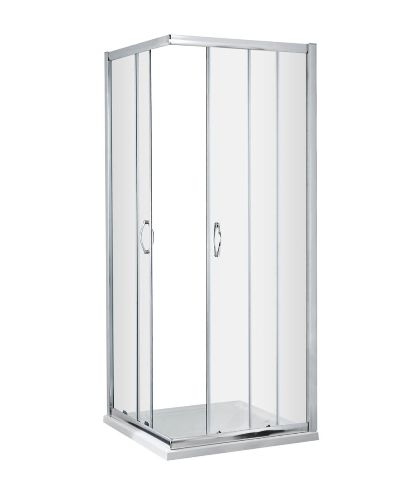 Hudson Reed Ella Corner Entry Shower Enclosure, Durable Frame with Sliding Shower Doors Shower Screen in Chrome, 1850 x 800mm