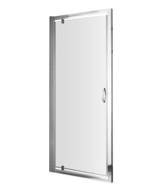 Hudson Reed Ella Pivot Shower Door, Frame Glass Bathroom Shower Enclosure with Toughened Safety Glass in Chrome, 1850 x 700mm