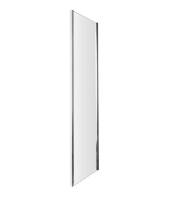 Hudson Reed Ella Side Panel, Durable Fixed Toughened Glass Shower Screen for Enclosures in Chrome Finish, 1850 x 760mm