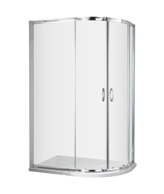 Hudson Reed Ella Offset Quadrant Shower Enclosure, Durable Sliding Glass Doors Shower Screen in Chrome, 1850 x 1000 x 800mm