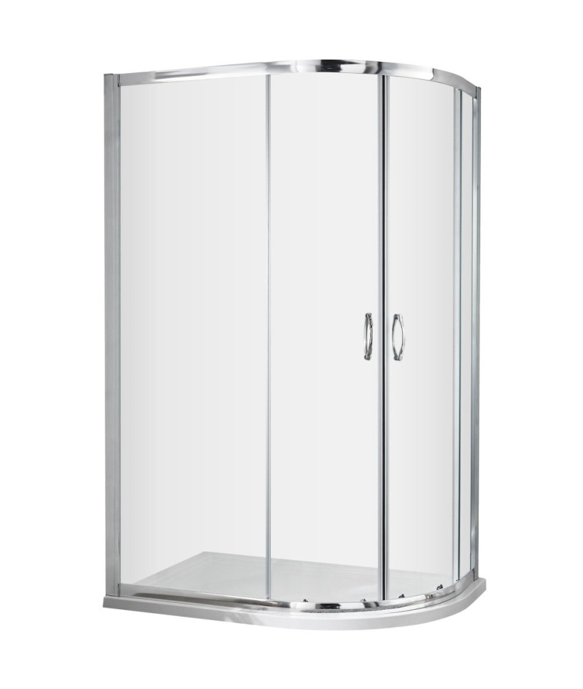 Hudson Reed Ella Offset Quadrant Shower Enclosure, Durable Sliding Glass Doors Shower Screen in Chrome, 1850 x 1000 x 800mm