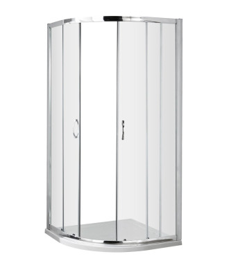 Hudson Reed Ella Quadrant Shower Enclosure, Durable Frame Sliding Shower Glass Door Screen in Chrome, 1850 x 800mm
