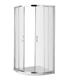 Hudson Reed Ella Quadrant Shower Enclosure, Durable Frame Sliding Shower Glass Door Screen in Chrome, 1850 x 800mm