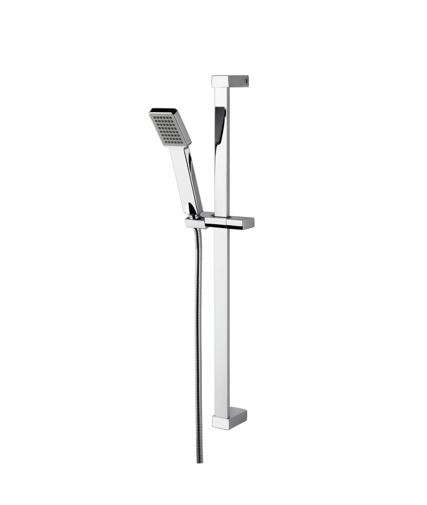 Nuie 700mm High Square Slider Rail Shower Kit - Chrome
