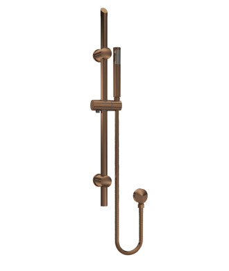 Nuie Slide Rail Kit, Modern Shower Riser Rail with Round Handset, Easy Clean Shower Slider Rail in Brushed Bronze, 740mm Height