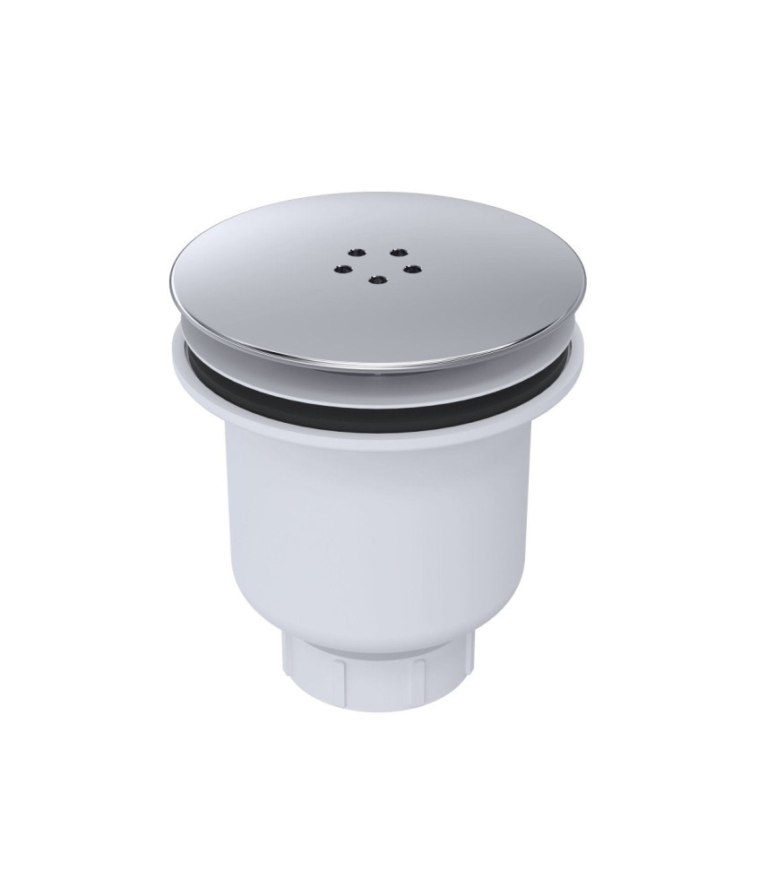 Nuie Straight Shower Tray Waste, Modern Round Easy Clean Polypropylene, Durable Shower Accessories in Chrome Finish