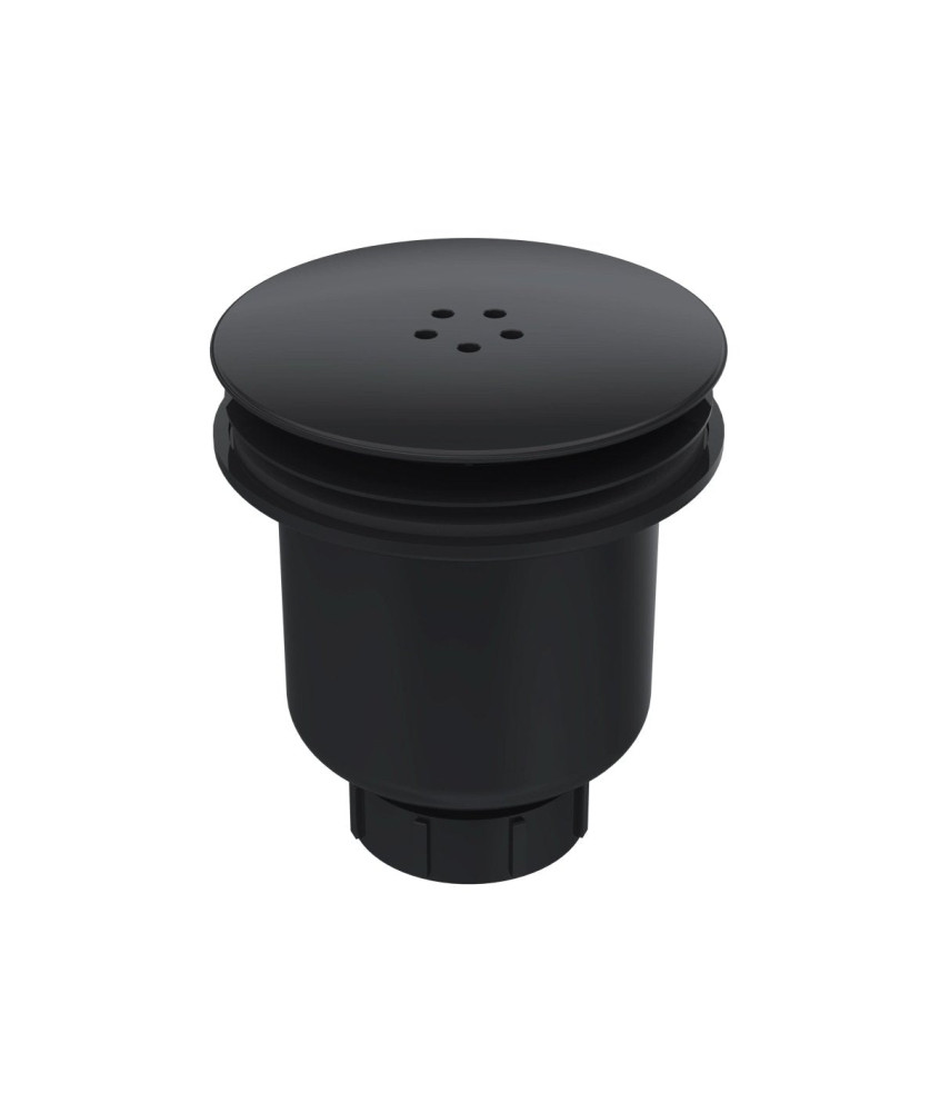 Nuie Straight Shower Tray Waste, Modern Round Easy Clean Polypropylene, Durable Shower Accessories in Matt Black Finish