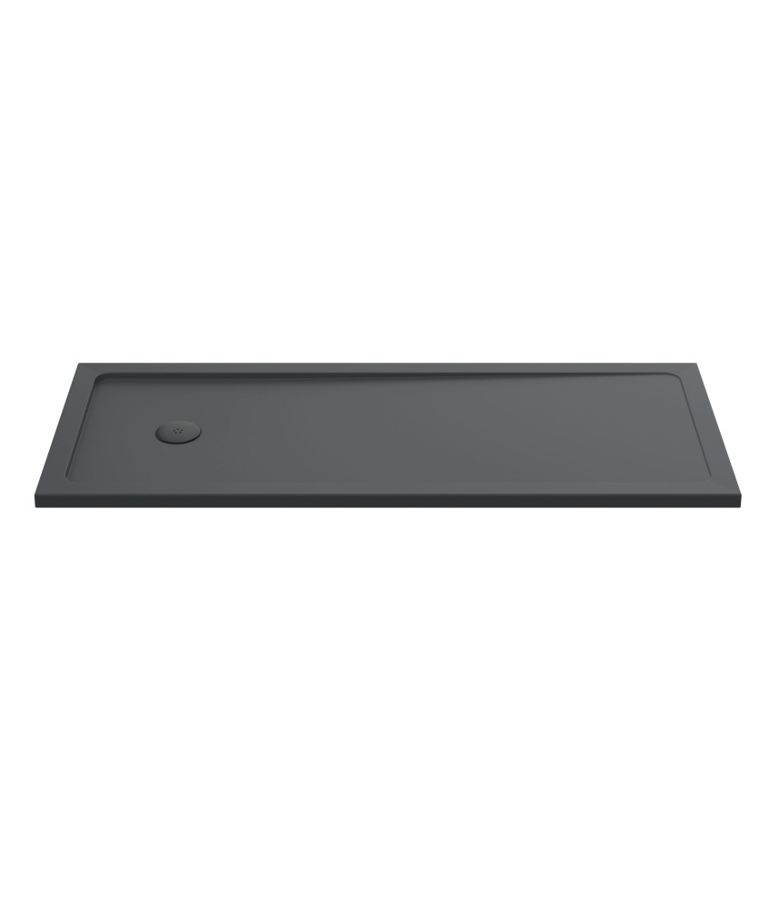 Nuie 1700mm x 700mm Bath Replacement Rectangular Shower Tray - Slate Grey