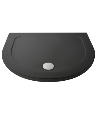 Nuie 1050mm x 950mm D-Shaped Shower Tray - Slate Grey