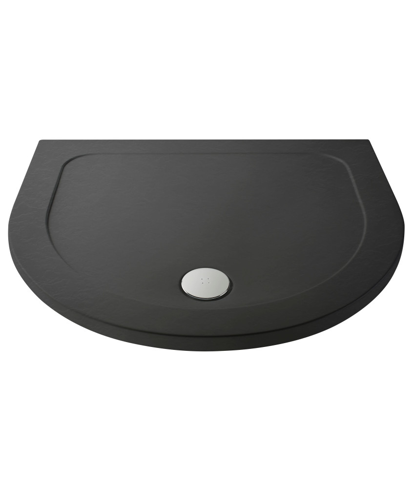 Nuie 1050mm x 950mm D-Shaped Shower Tray - Slate Grey