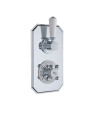 Old London White Topaz Twin Thermostatic Concealed Shower Valve, Durable Crosshead Handle and Topaz Lever Traditional Bathroo...