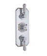 Old London White Topaz Twin Thermostatic Concealed Shower Valve with Diverter, Durable Crosshead Handle and Dual Topaz Lever ...