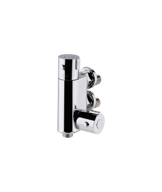 Nuie Bottom Outlet Vertical Thermostatic Bar Shower Valve - Chrome