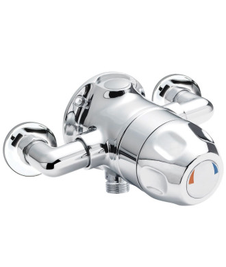 Nuie Sequential Club Handle Thermostatic Exposed Shower Valve - Chrome