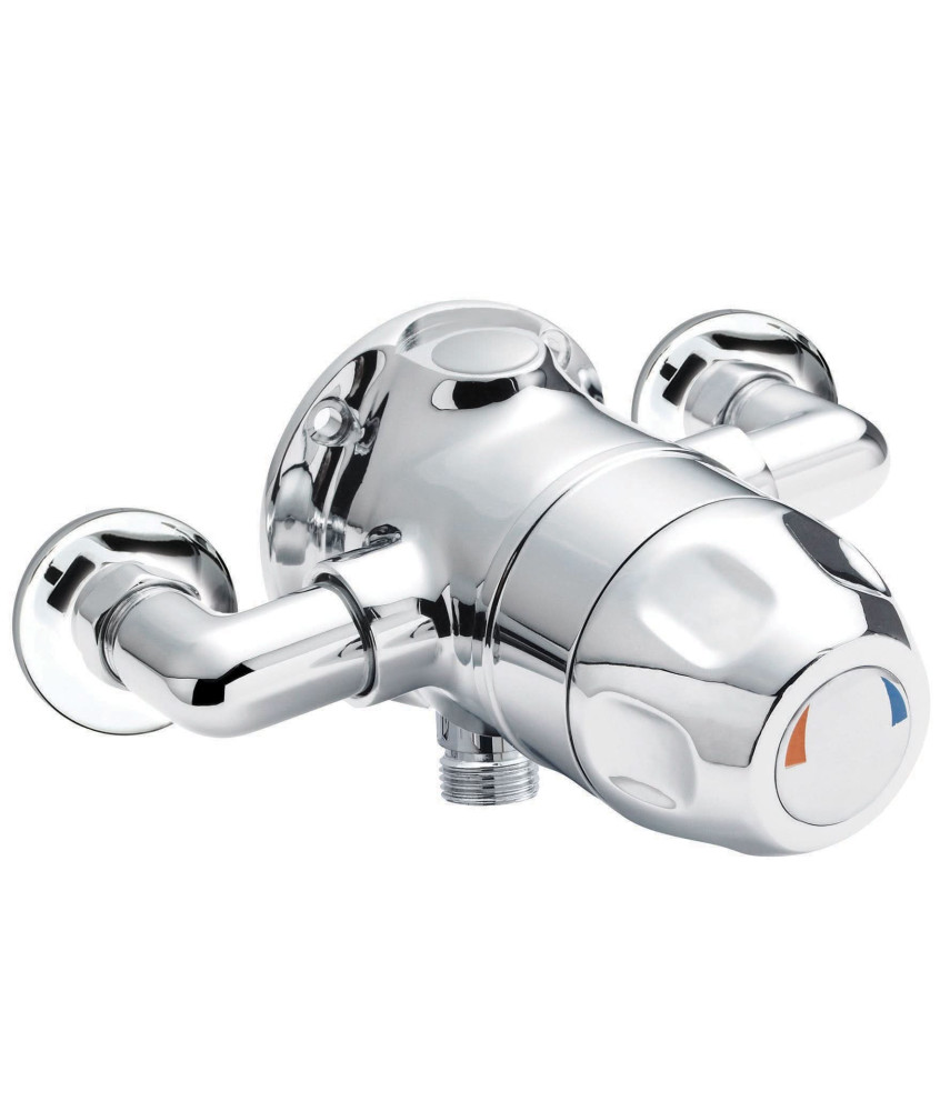 Nuie Sequential Club Handle Thermostatic Exposed Shower Valve - Chrome