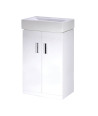 Nuie Mayford 2 Door Floorstanding Vanity Unit With Basin 450mm Wide - Gloss White