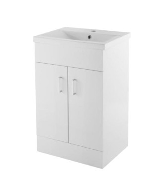 White Mid-Edged 600mm Basin Unit