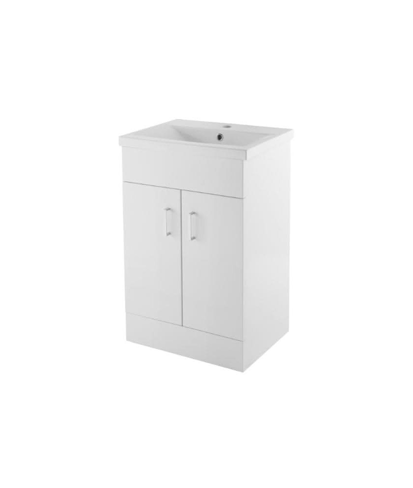 White Mid-Edged 600mm Basin Unit