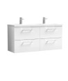 1200 WH 4-Drawer Vanity & Double Basin