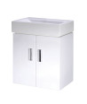 Nuie Mayford 2 Door Wall Hung Vanity Unit With Basin 450mm Wide - Gloss White